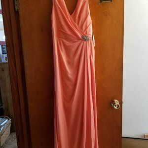 David's Bridal Coral Bride's Maid Gown Size 10